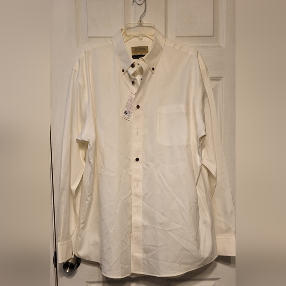 Cabelas's Mens Button Up Long Sleeve Shirt Ivory XL NWT - Picture 1 of 8